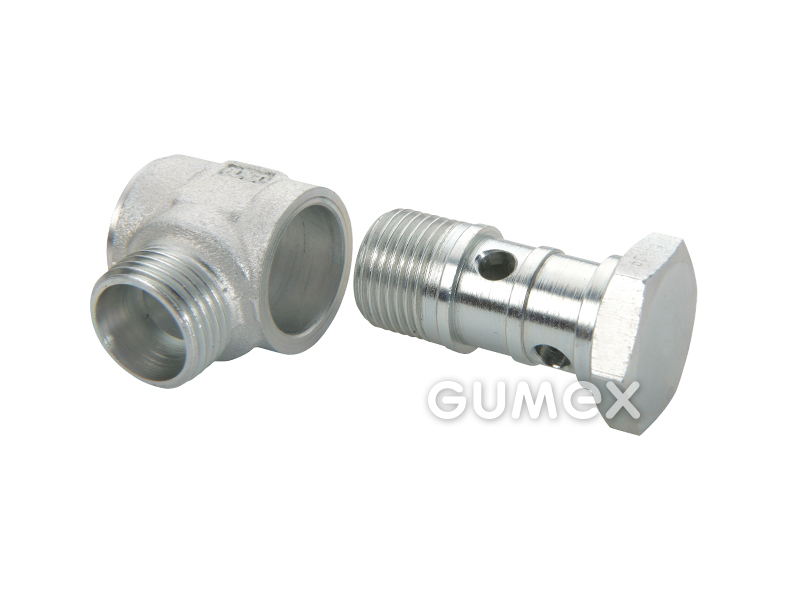 Öse mit Hohlschraube, Außengewinde G 3/8", Außengewinde M18x1,5, leichte Reihe, 